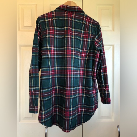 L.L.Bean Women's Scotch Plaid Flannel Shirt, Tunic, Medium - Picture 3 of 4